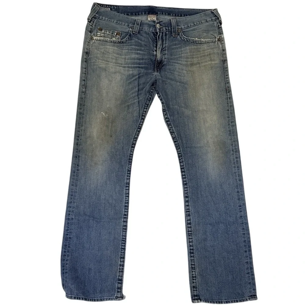 True Religion Jeans Bobby Mens Distressed‎ Straight Leg Grunge USA Y2K